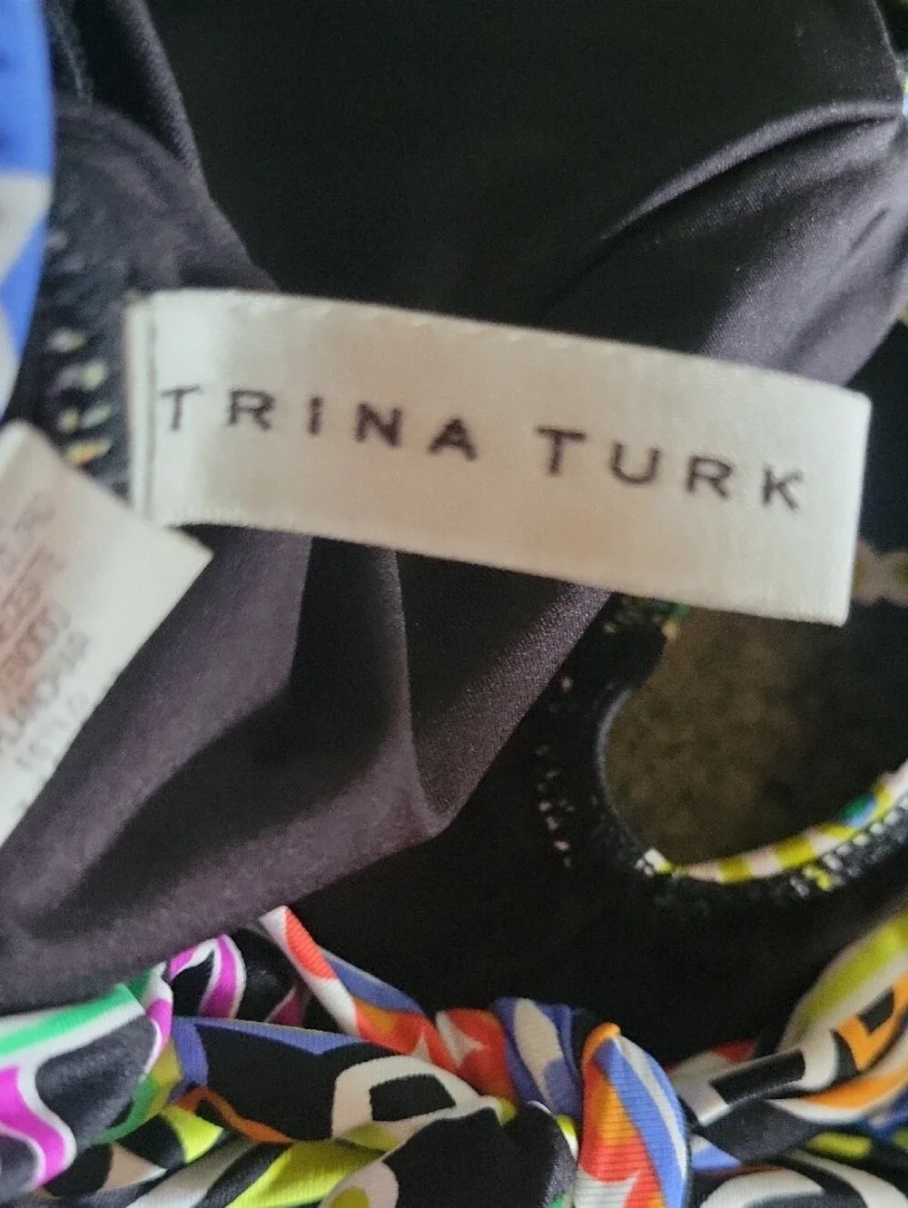 Trina Turk Black Multi-Color Patterned One-Piece Swimsuit - Picture 5 of 11